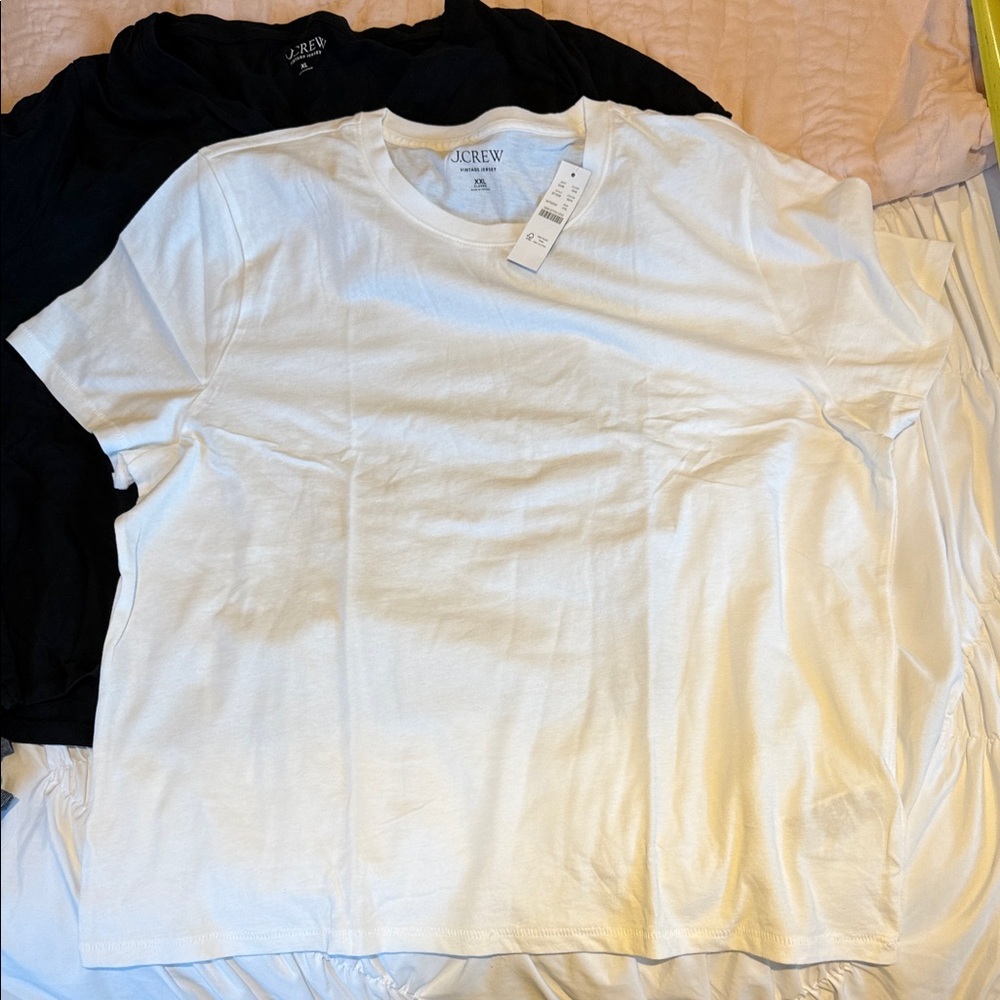J. Crew Tee Bundle Classic White and Black Tees XL XXL